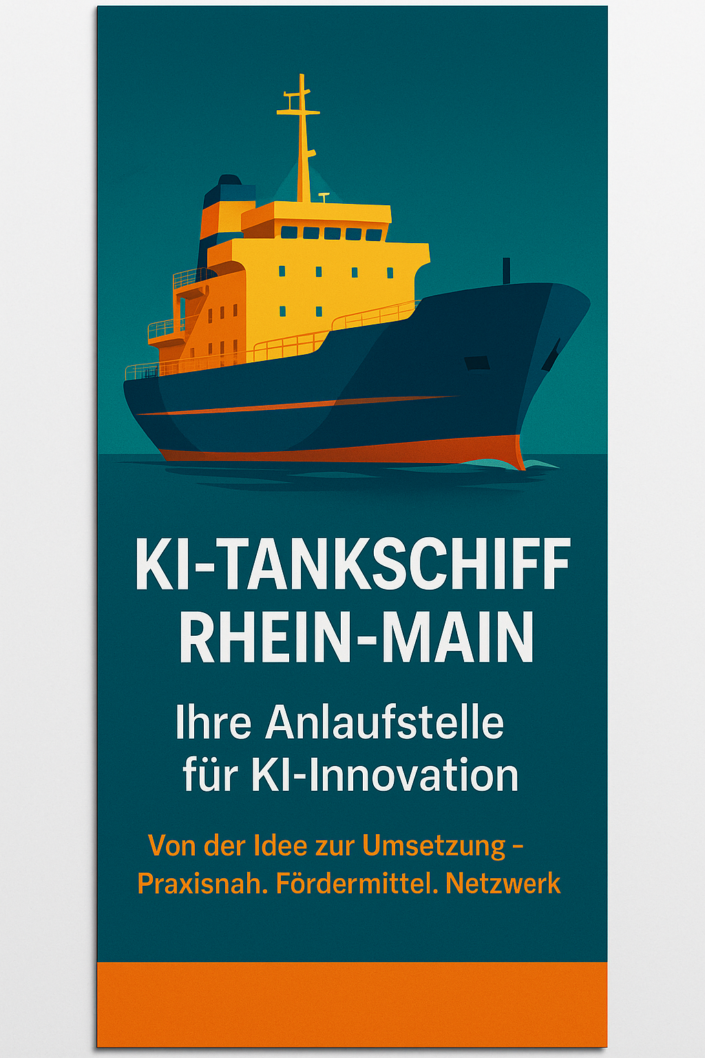 Vorderseite Flyer KI‑Tankschiff